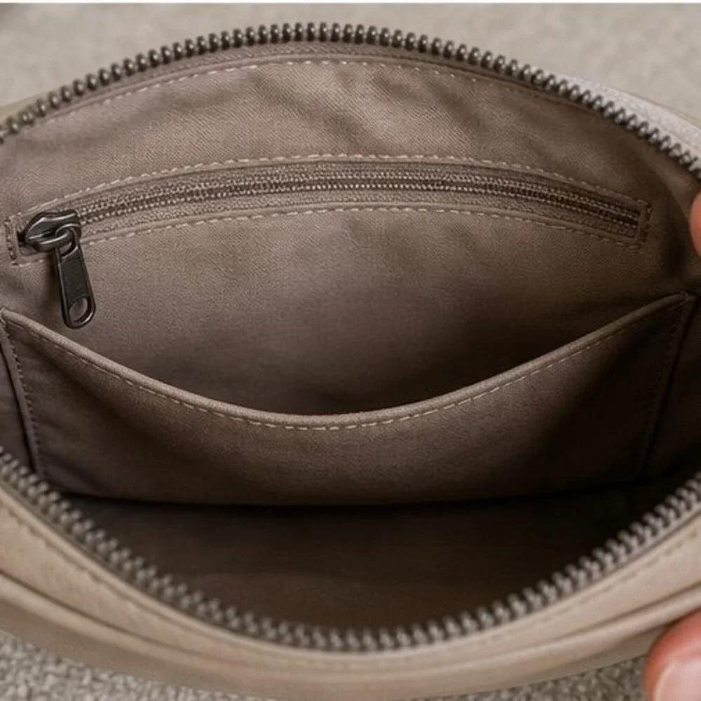 Sand Faux Leather Bag